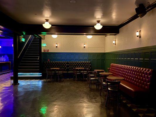 Seating facing the bar