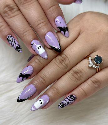 GelX with Halloween designs by Wendy