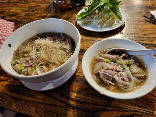 Well done flank steak pho