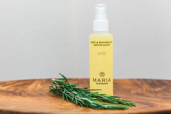 Anticellulite massage oil, used in our Anticellulite Body Treatment. 100% organic, Made in Sweden.