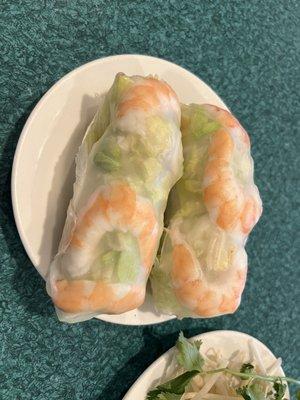 Fresh rolls with shrimp