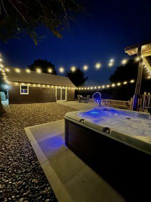 Hot tub at the Hunters Haven Lodge