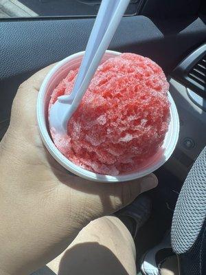 My snow cone was dry.