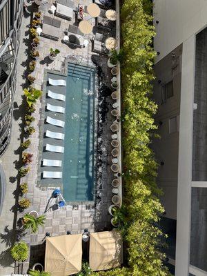 View of pool from the balcony