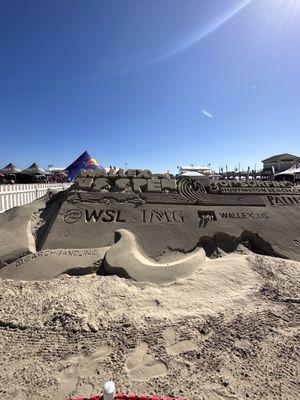 Sand castle guarded by 2 security guards!'