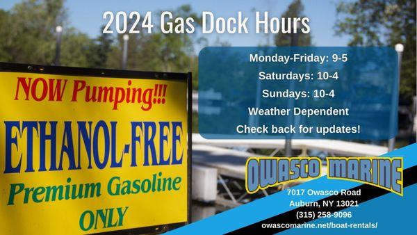 Did you know our Gas Dock is OPEN? 
Monday-Friday: 9-5
Saturdays: 10-4
Sundays: 10-4
Weather Dependent!!