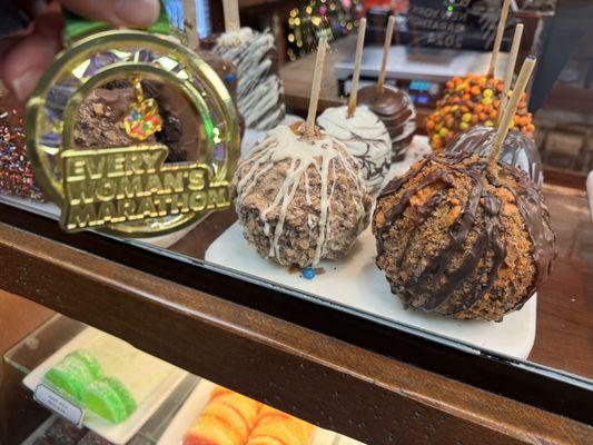 Post-marathon sweets!  ‍I believe these are candy apples