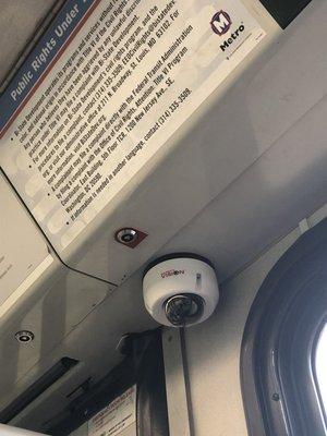 Security camera in place with a monitor up front.