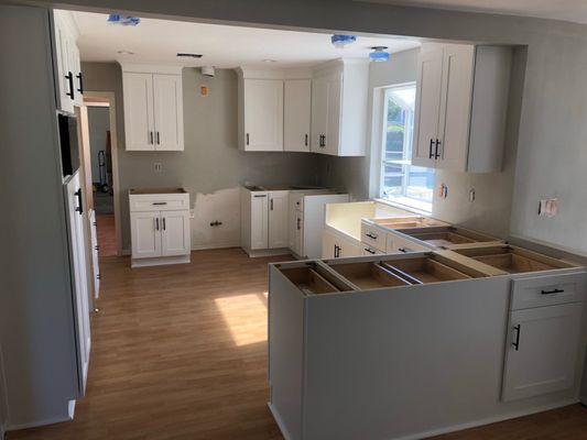 Cabinets before countertops