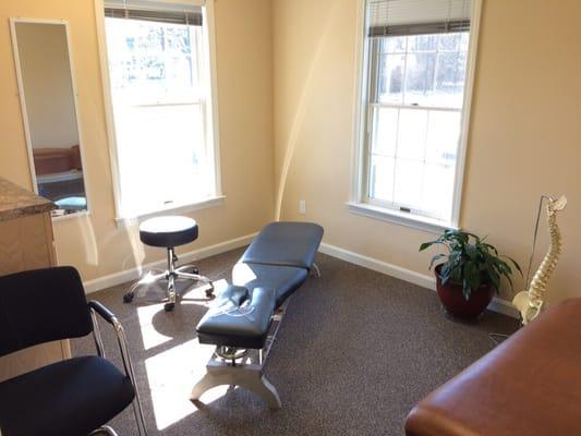 The checking room to see if patients are in or out of alignment.