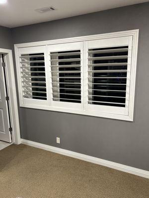 We replaced broken blinds with new multifunctional solid shutters.