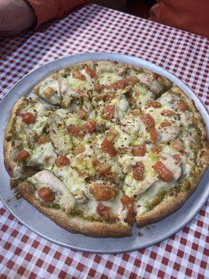 Chicken Pesto Pizza.