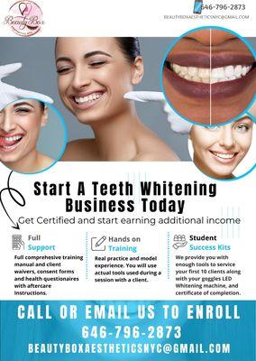 Teeth Whitening Business Course: September Class Dates 26th or 27th