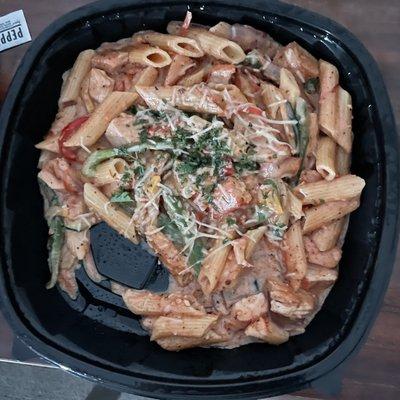 Cajun Pasta, no sausage (takeout)