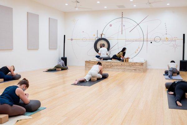 Socially distanced indoor yoga classes