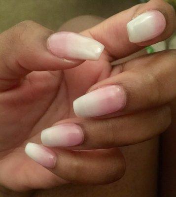 Pink and white Ombré Dip/Acrylic/Gel ($50)