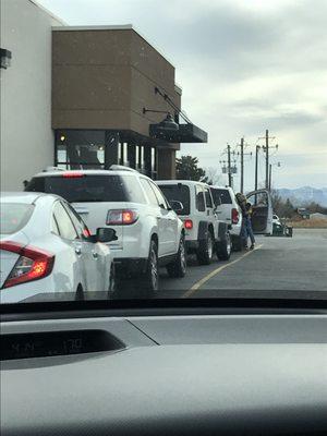 And there were three cars behind me while this employee talked to her friend for 10 minutes.