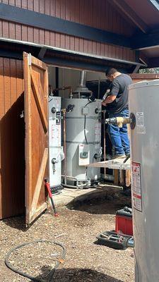 2 commercial water heaters we replaced for a apartment complex we work for