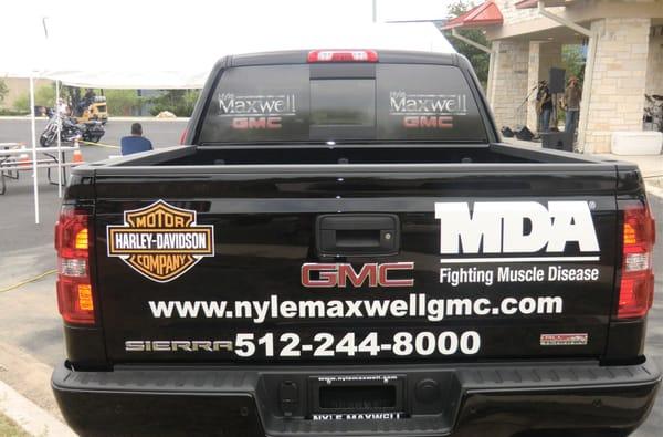 Nyle Maxwell GMC, Harley Davidson, and the MDA co-sponsored Austin's 2013 ROT Rally