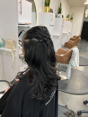 Hair styling + cut ($95)