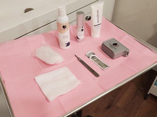 Dermaplane Facial Set Up