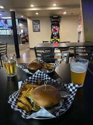 DON'T forget a burger & beer! Props to the chef, vegan options also available. Yummm!