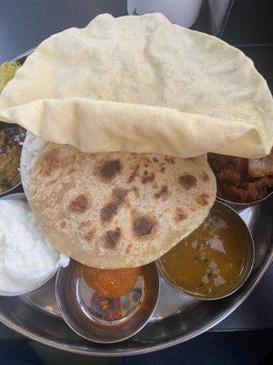 With chapati and roti.