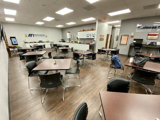 Lunch area and break area during training.