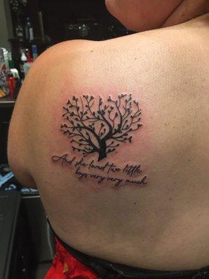 Heart Tree with script