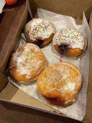 The best jelly filled donuts around. Strawberry paczki and blueberry pop