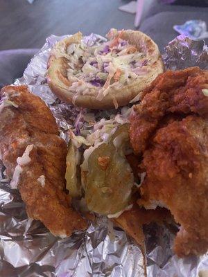 A poor example of a Nashville Hot Chicken Sandwich Combo