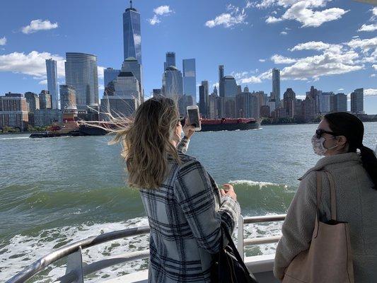 Guests enjoying a beautiful view of downtown NYC