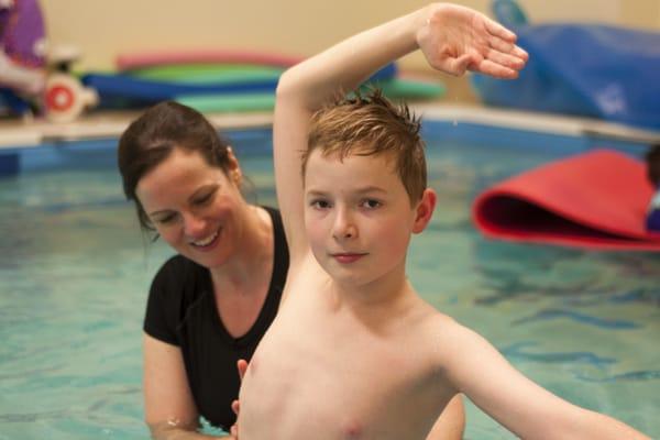 Physical therapy and occupational therapy is done in Vital's heated pool for children and adults.