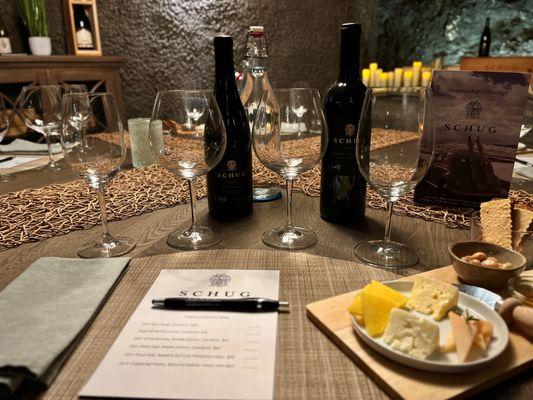 Enjoy our exclusive and award-winning single-vineyard wines in our Cave Tour and Tasting Experience. Call to book a reservation today!