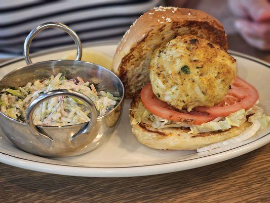 Crab cake sandwich