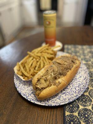 Cheesesteak with side of Rosemary fries