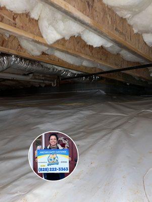 Elizabeth Lopez - Arden, NC, 28704 - French drain, vapor barrier, mold spray, and patch work on insulation.