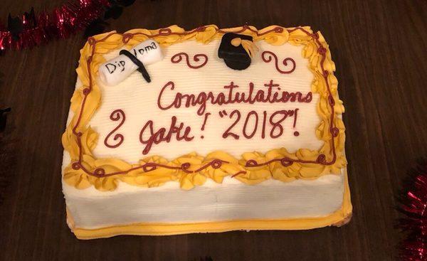 We ordered our son's graduation cake from New River Cakes and could not have been more pleased with it.  Beautiful and delicious!