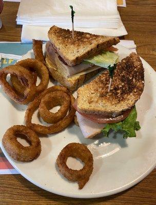 Cali Club Sandwich w/Beer-Battered Onion Rings