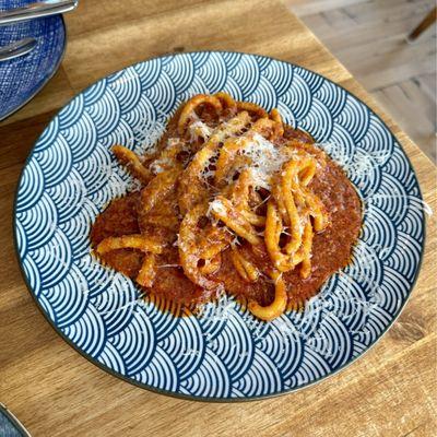 [Third Course - Pasta] Fileja with 'Nduja: Calabrian chili pork paste, tomato, pecorino