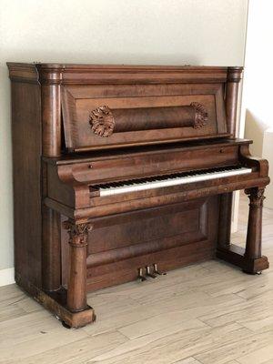 Bush & Lane Piano Co. Old Fashion Upright Grand Piano moved from Leon Spring, Tx-Lakehills, Texas #pianomover #pianoforte #pianos #piano