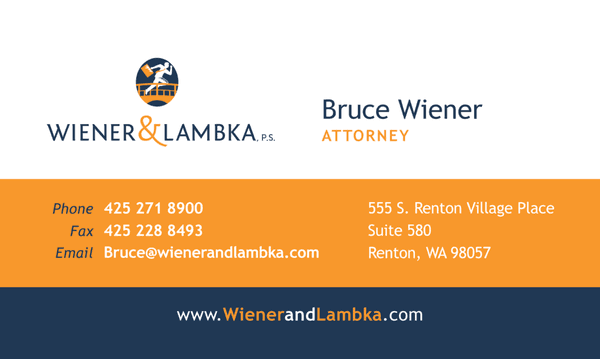 Bruce Wiener Contact Information - Wiener & Lambka Personal Injury Attorneys in Seattle