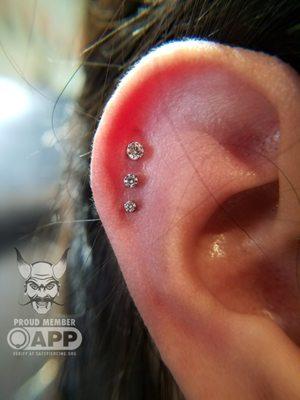 Triple Helix Piercing By Sam