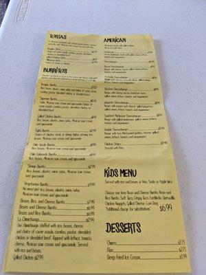 Menu 1/16/22