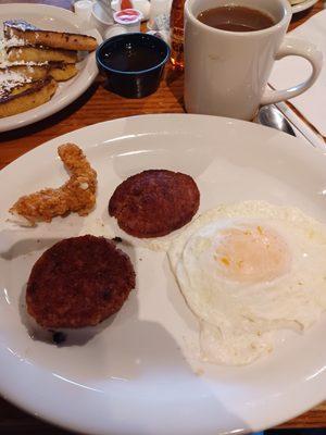 Smoked Sausage Patties and Soft Egg