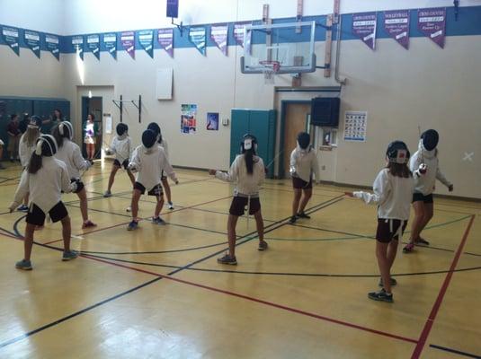 Fencing Demonstration at Sage Ridge School