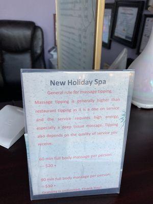 Their rule for massage tipping