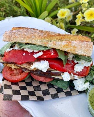 Eggplant and Goat Cheese Sandwich