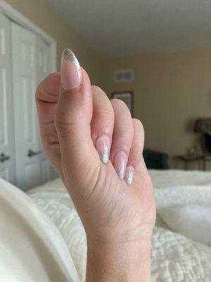 Gel-X w silver French tip