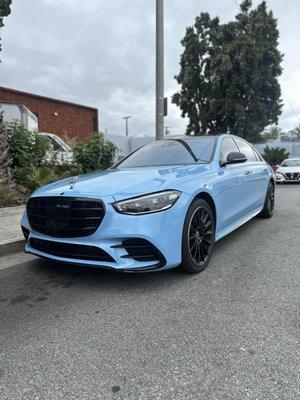 S-class Wrapped in snow blue from inozetek